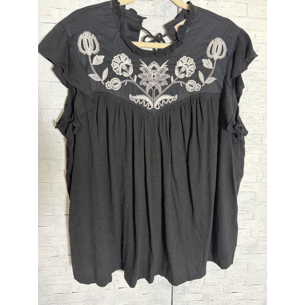 Knox‎ Rose women's Blouse Embroidered Boho Whichy dark romantic Tassel Ruffle